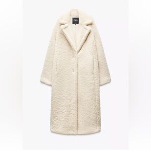 Zara Women's Cozy Cream Teddy Jacket